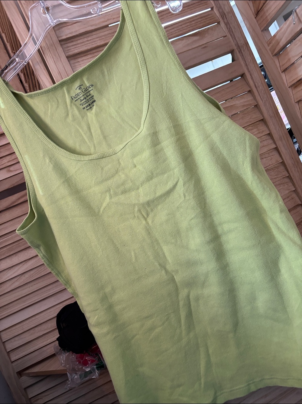 Faded Glory Women's Green Ribbed Tank Top 4X